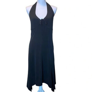 Studio M Women's Black Halter Dress Asymmetrical‎ Hem Size Medium Lined